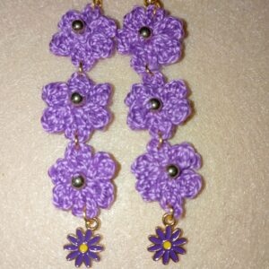 Pendientes margaritas violetas