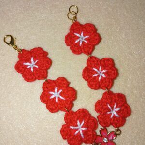 Pulsera flor crochet