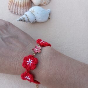 Pulsera flor crochet