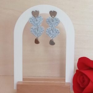 Pendientes de dos corazones 🩵🩷❤️